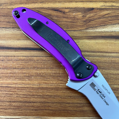 Kershaw Scallion 2.5" Flipping Knife w/ Purple Aluminum Handle