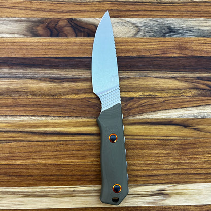 Benchmade Raghorn 4" Fixed Blade w/ OD Green G10 Handle & Orange Bolarton Sheath