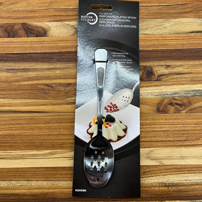Mercer Tool 8" Matte Black Perforated Bowl Plating Spoon