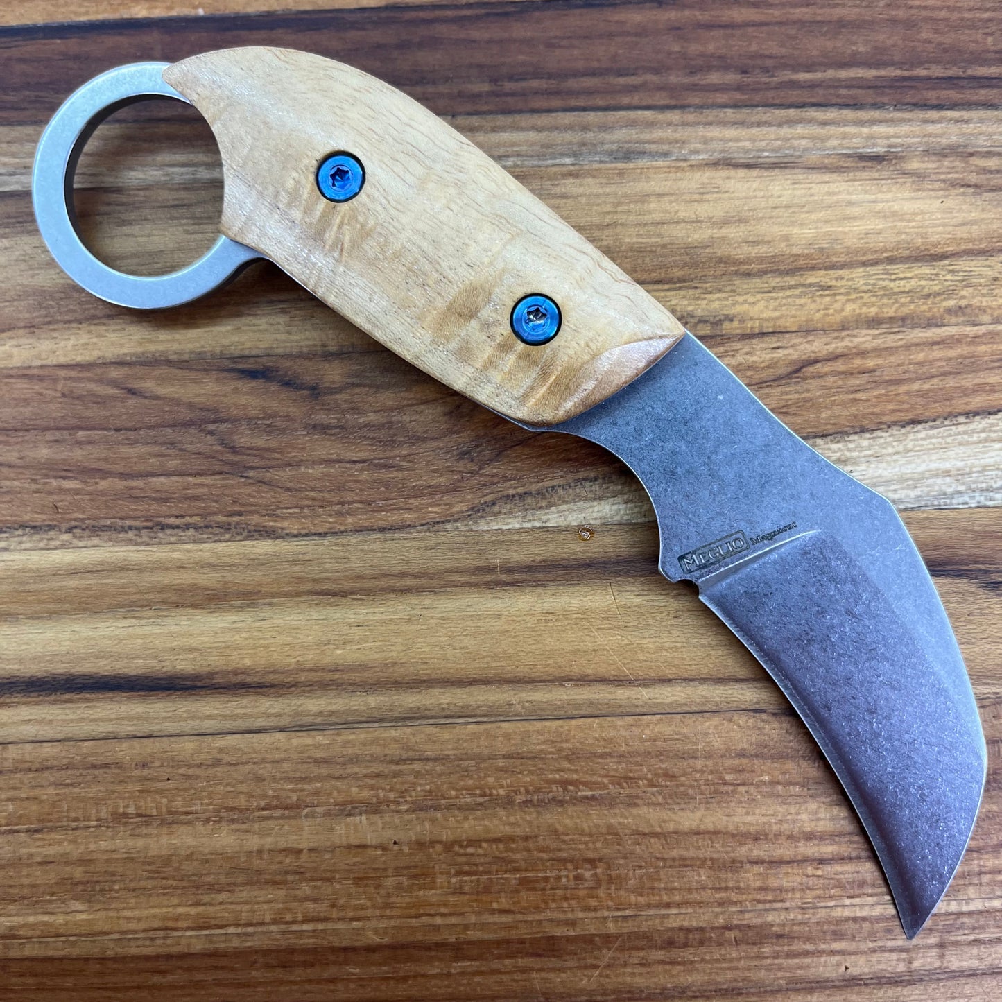 Meglio Blade Show Semi-Custom 2" MagnaCut Karambit w/ Yellow Primavera Handle & Kydex Sheath