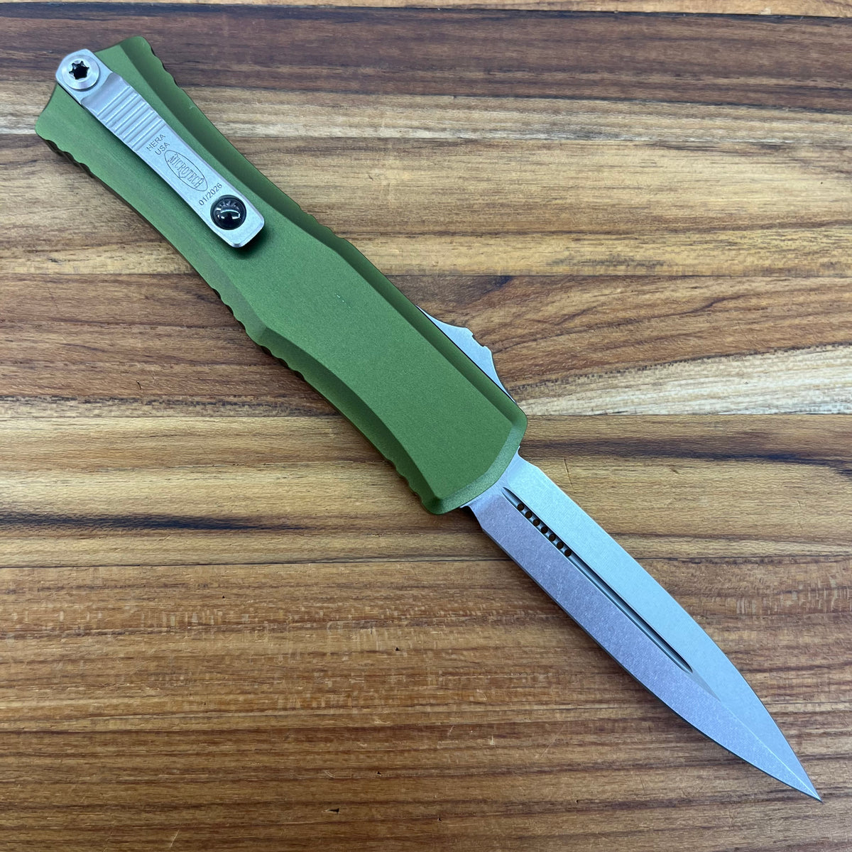 Microtech Hera II Mini D/E 3" OTF w/ OD Green Aluminum Handle