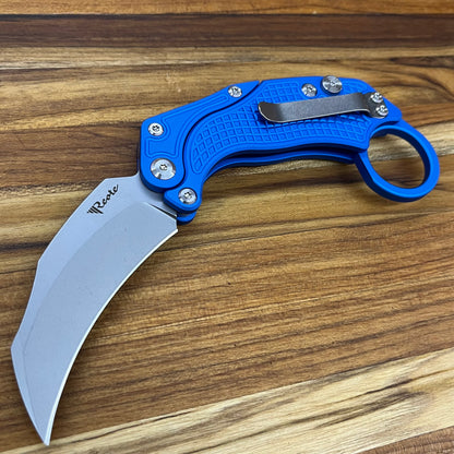Reate EXO-K 3" Stonewash Blue Gravity Karambit w/ Trainer Knife