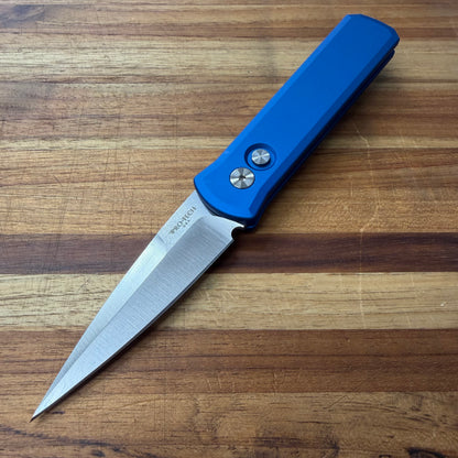 Pro-Tech Godson 3.15" Auto w/ Blue Aluminum Handle