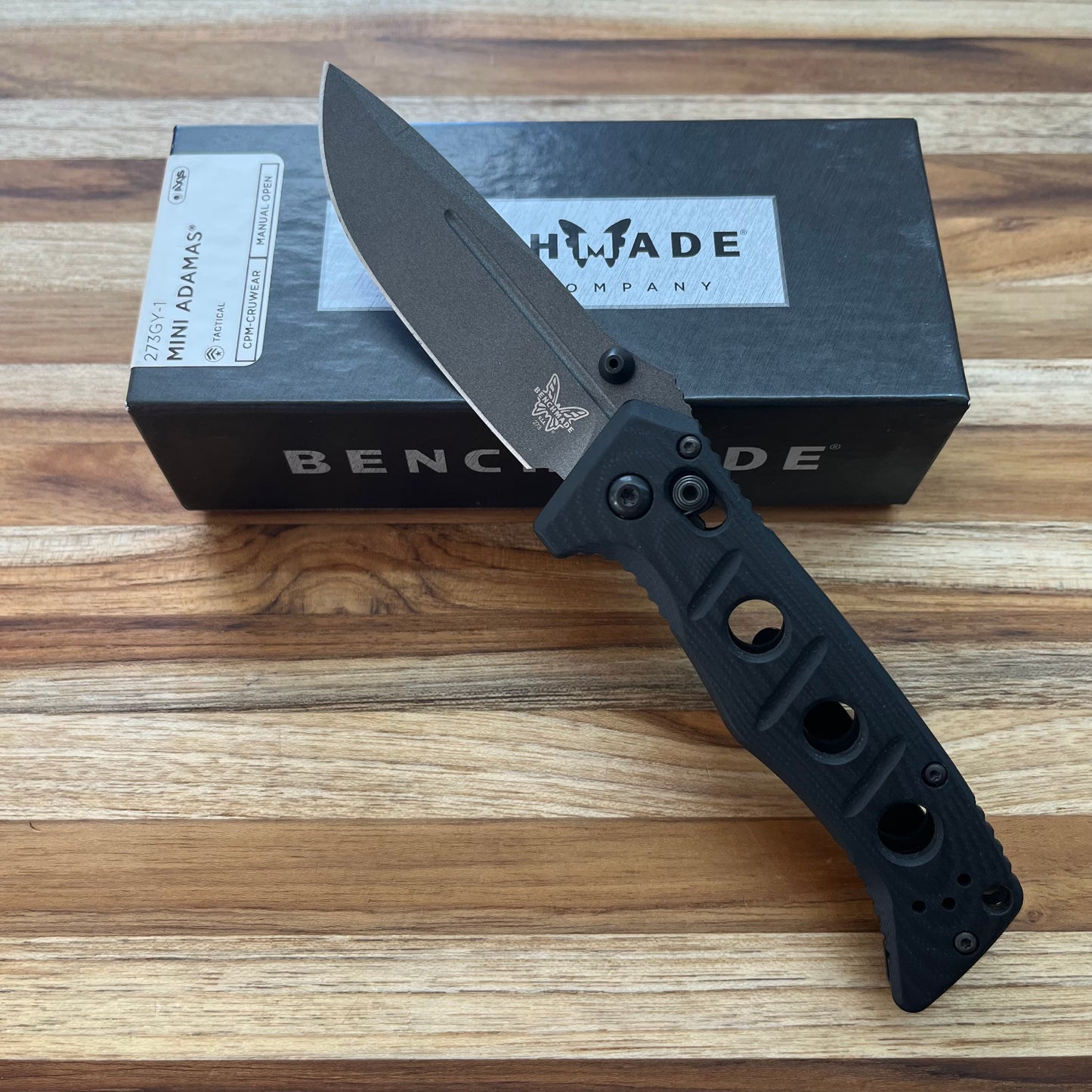 Benchmade Mini Adamas 3.25" Folding Knife w/ Black G10 Handle