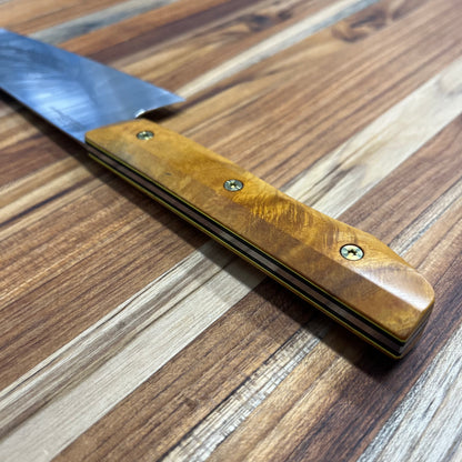 Meglio Semi-Custom 8" Satin Gyuto 2.0 w/ Yellow Feather & Primavera Handle