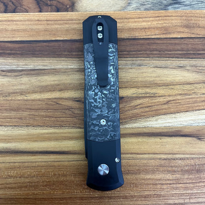 Pro-Tech Godfather 4" Auto w/ Carbon Fiber Inlay & Black Aluminum Handle