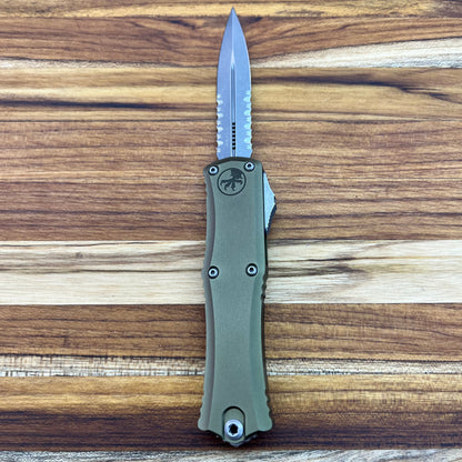 Microtech Hera II Mini D/E 3" P/S OTF w/ OD Green Aluminum Handle