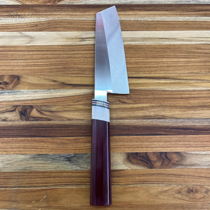 3rd Hill Customs 155mm (6") Bunka w/ Red Wine Resin Handle