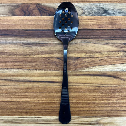 Mercer Tool 8" Matte Black Perforated Bowl Plating Spoon