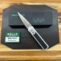 Pro-Tech Godson 3.15" Auto w/ Crosscut Carbon Fiber Inlay on Silver Aluminum & Black Lip Pearl Button