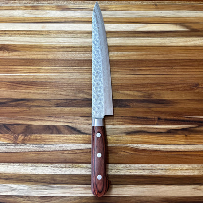 Kikuichi Warikomi Damascus Tsuchime 240mm (9.5") Sujihiki