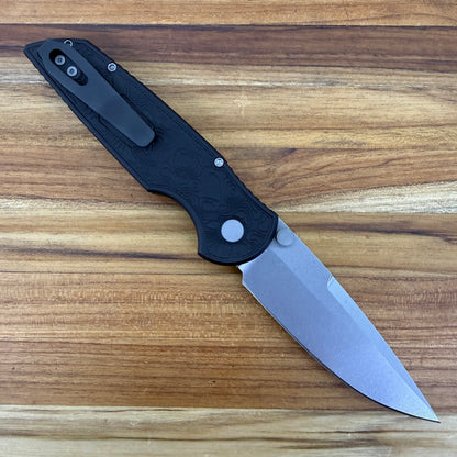 Pro-Tech TR-3 Integrity 3.5" Folding Knife w/ Black Topographic Textured Aluminum Handle