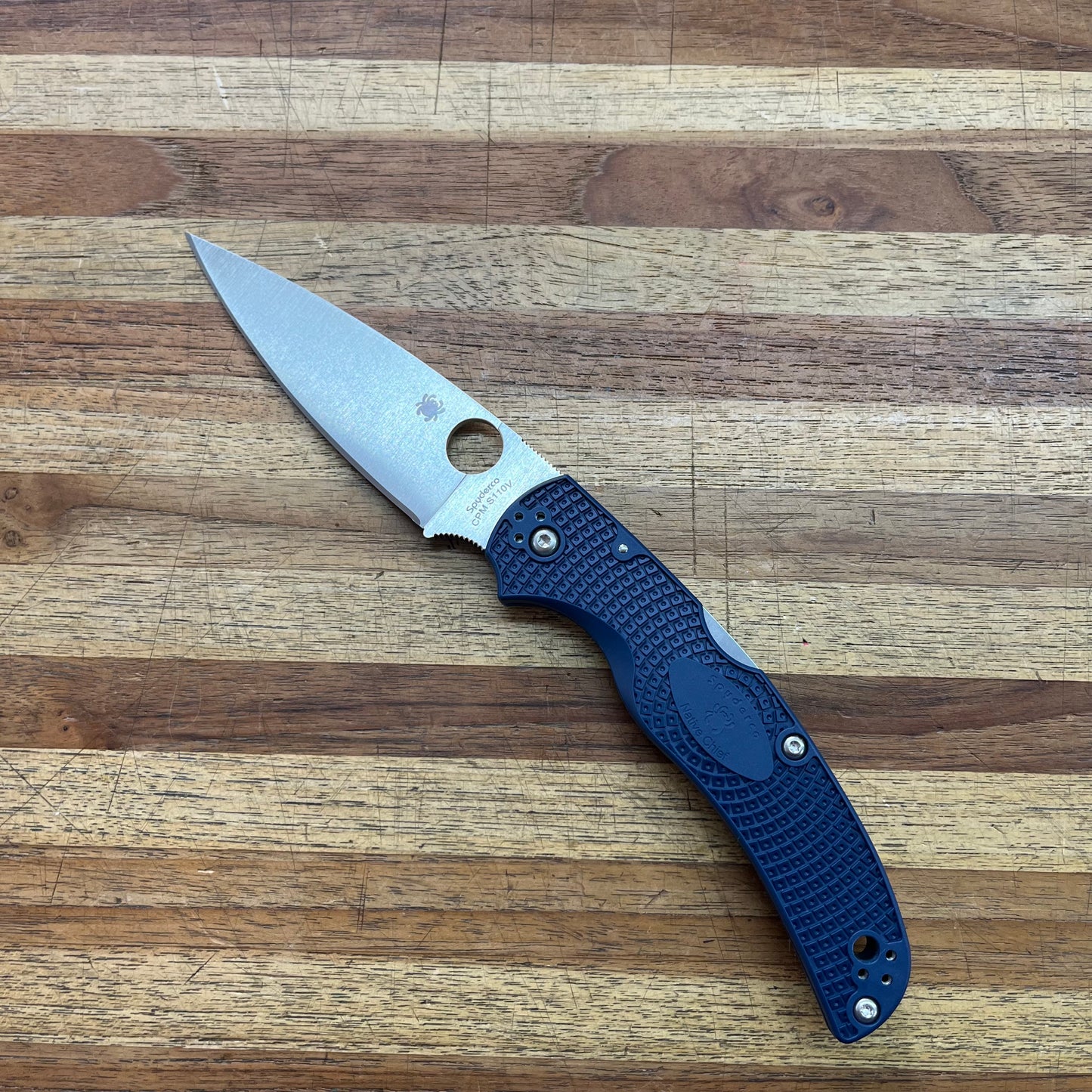 Spyderco Native Chief 4" Folding Knife w/ Dark Blue Handle