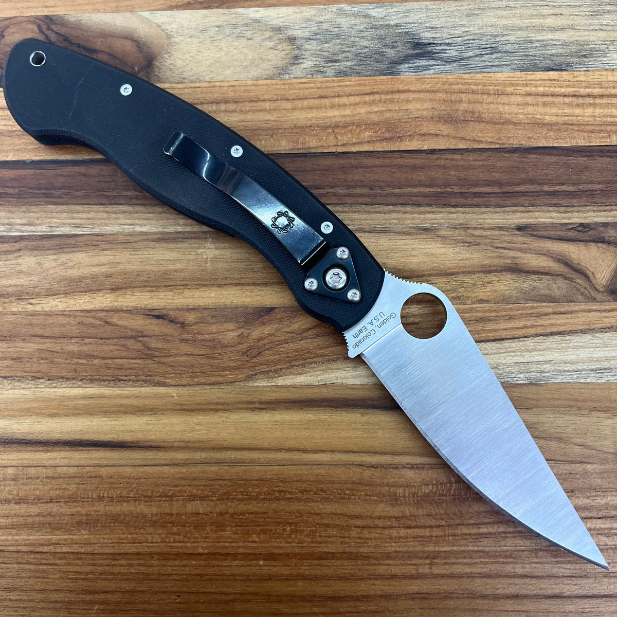 Spyderco Military 4" Folding Knife w/ Black G10 Handle