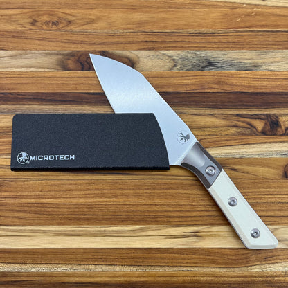 Microtech Culinary 6" Santoku Knife w/ Titanium Bolster & Ivory G10 Handle