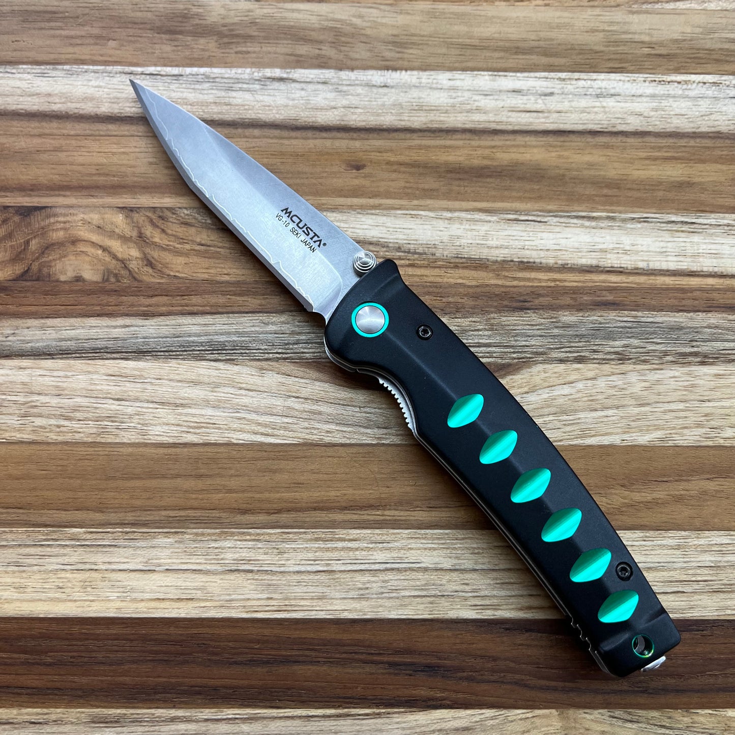 Mcusta USA Katana 3.5" Folding Knife w/ Black & Green Aluminum Handle