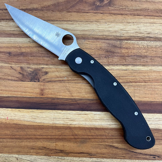 Spyderco Military 4" Folding Knife w/ Black G10 Handle