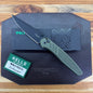 Pro-Tech Avalon 4" Folding Knife DLC Black w/ Knurled & Battleworn Green Aluminum Handle