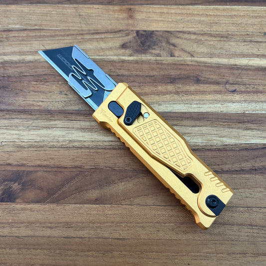 Reate Exo-U Gravity 2.5" Utility Knife w/ Yellow Diamond Handle