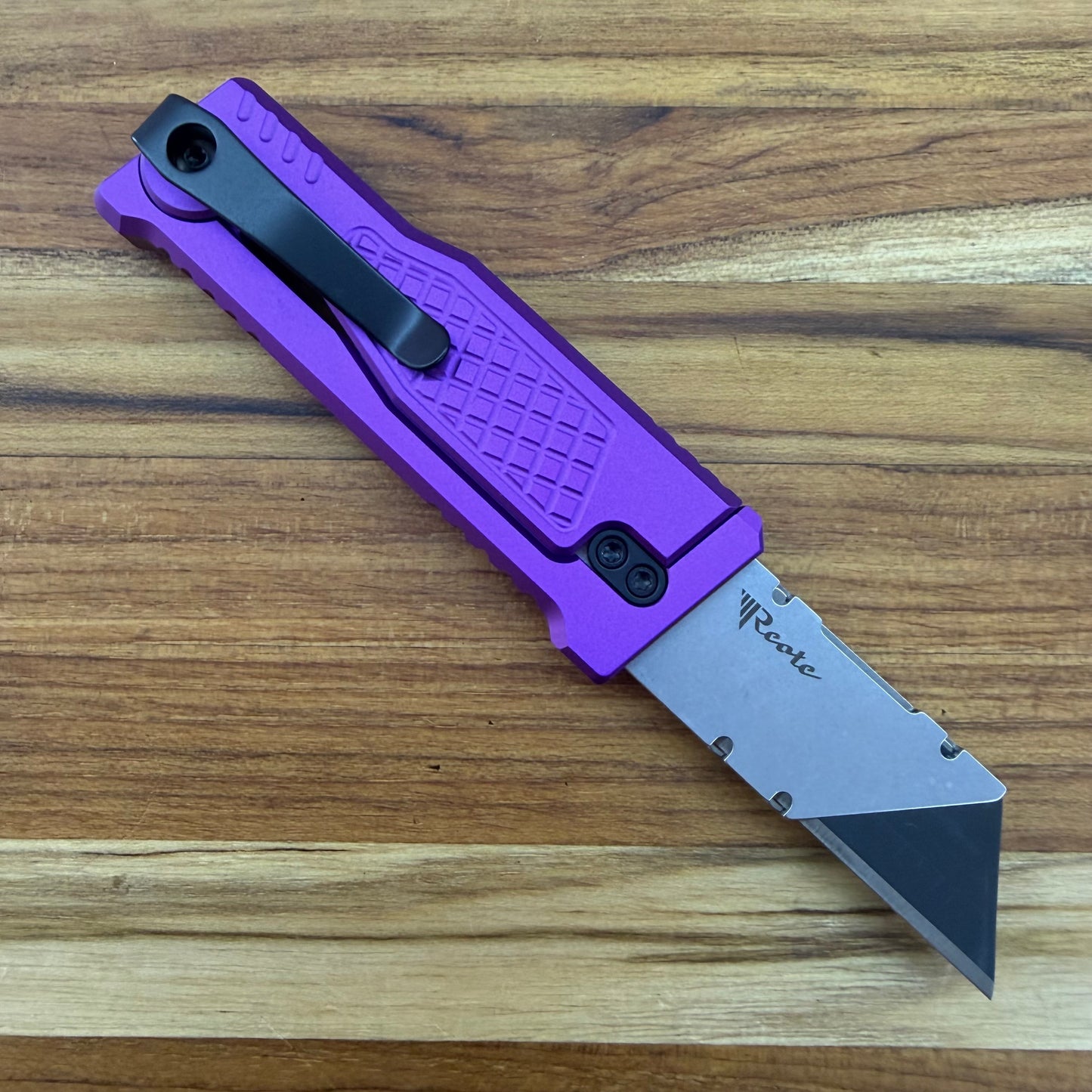 Reate Exo-U Gravity 2.5" Utility Knife w/ Purple Diamond Handle