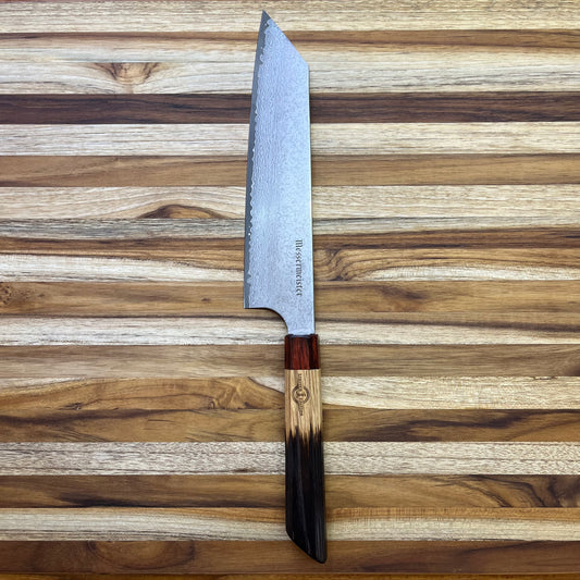 Messermeister *Limited Edition* Edward Lee Collaboration 8" Black Damascus Chef's Knife w/ K-Tip & Maker's Mark Bourbon Barrel Handle