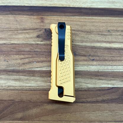 Reate Exo-U Gravity 2.5" Utility Knife w/ Yellow Diamond Handle