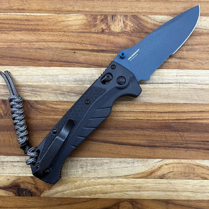 Benchmade Adira 3.5” Serrated Folding Knife w/ Tempest Gray Grivory Handle