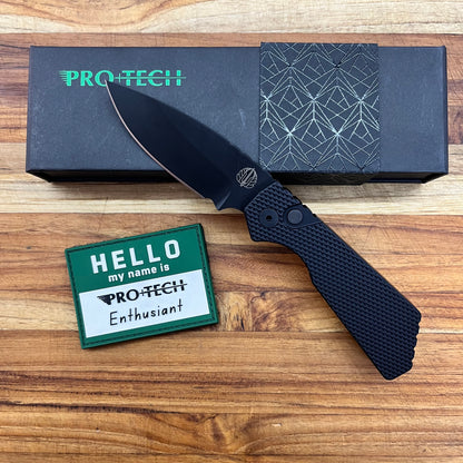 Pro-Tech Strider PT+ 2.5" All Black Auto w/ Textured Aluminum Handle