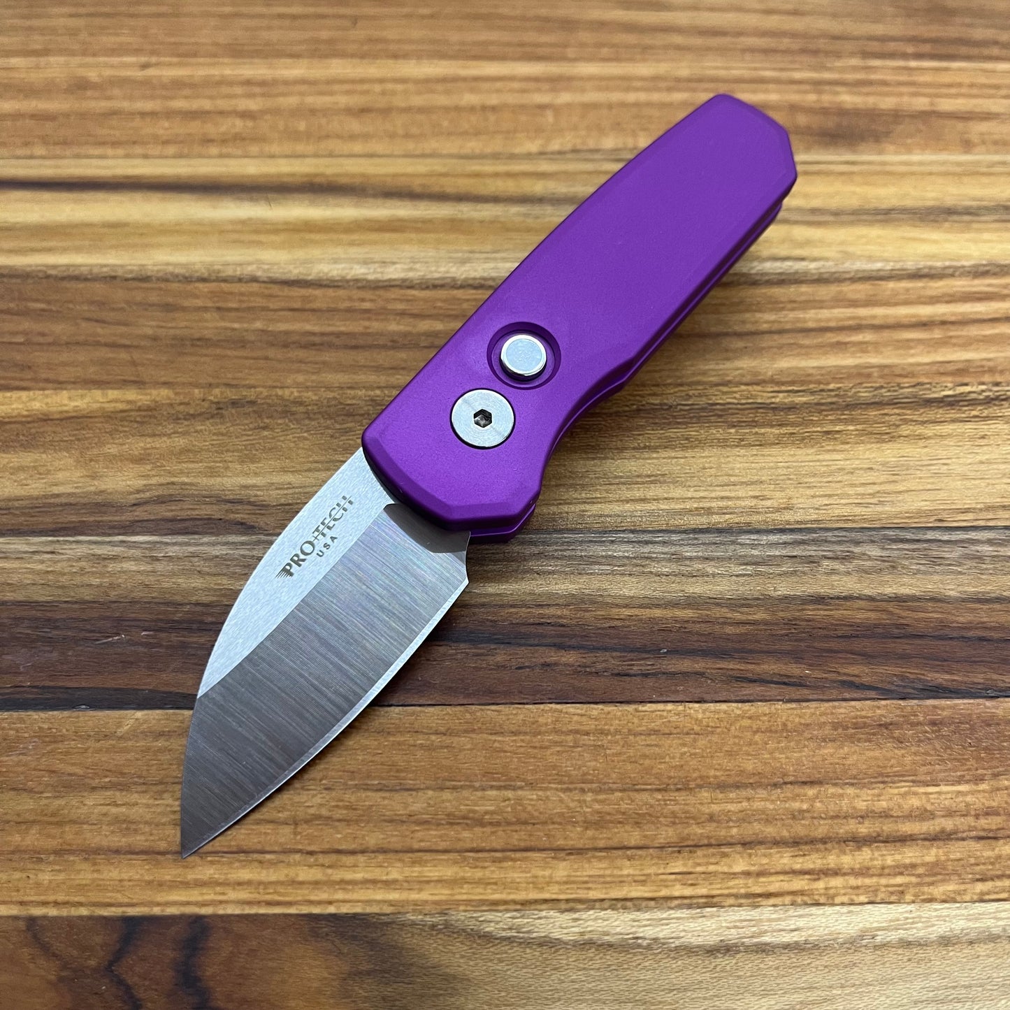 Pro-Tech Runt 5 2" Auto w/ Wharncliffe Blade & Purple Aluminum Handle