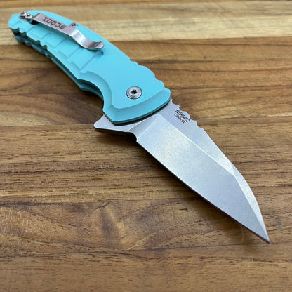 Hogue X1-MicroFlip 2.75" Flipping Knife w/ Aquamarine Aluminum Handle