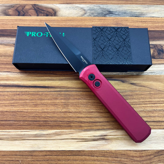 Pro-Tech Godson 3.15" Auto w/ Red Aluminum Handle