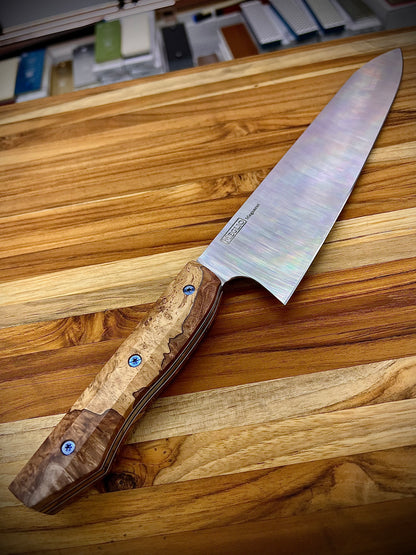 Meglio 10" Satin Semi-custom Magnacut Gyuto 2.0 with Spalted Maple Handles