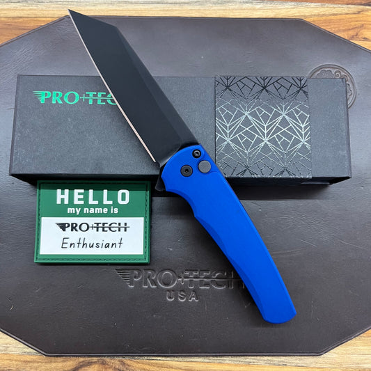 Pro-Tech Malibu 3.25" Flipping Knife w/ DLC Blade and Blue Aluminum Handle