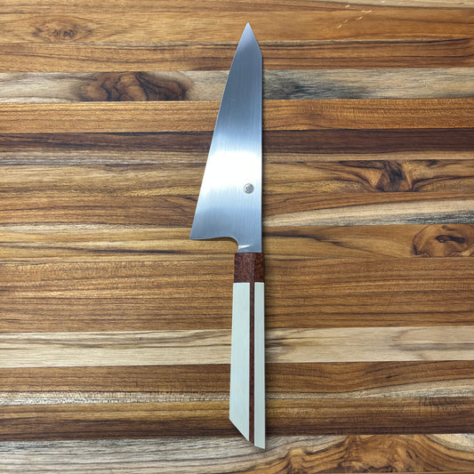 Enceladus 180mm (7") K-Tip Petty w/ Curly Narra & Ivory G10 Handle
