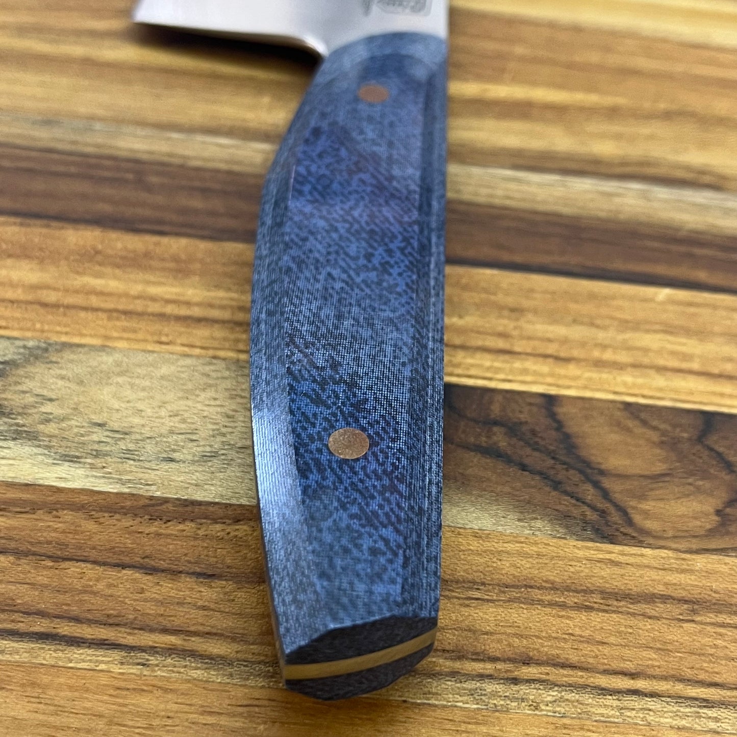 Patterson Forge Semi-Custom 200mm (8") Chef's Knife w/ Denim Micarta Handle & Copper Hardware