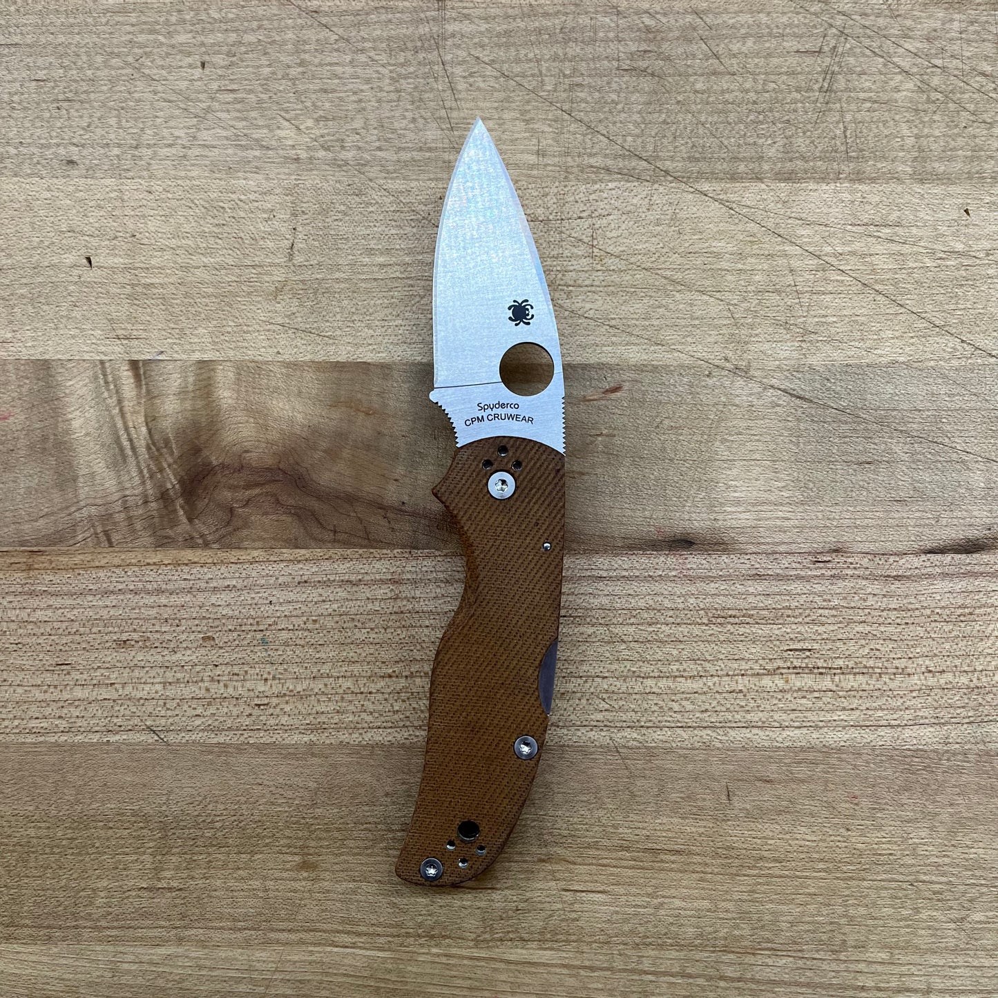 Spyderco Native 5 2.5" Folding Knife w/ Brown Canvas Micarta