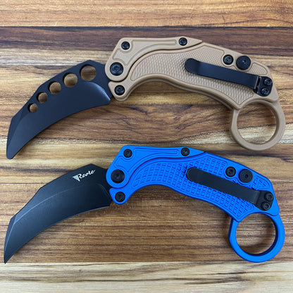 Reate EXO-K 3" PVD Blue Gravity Karambit w/ Trainer Knife