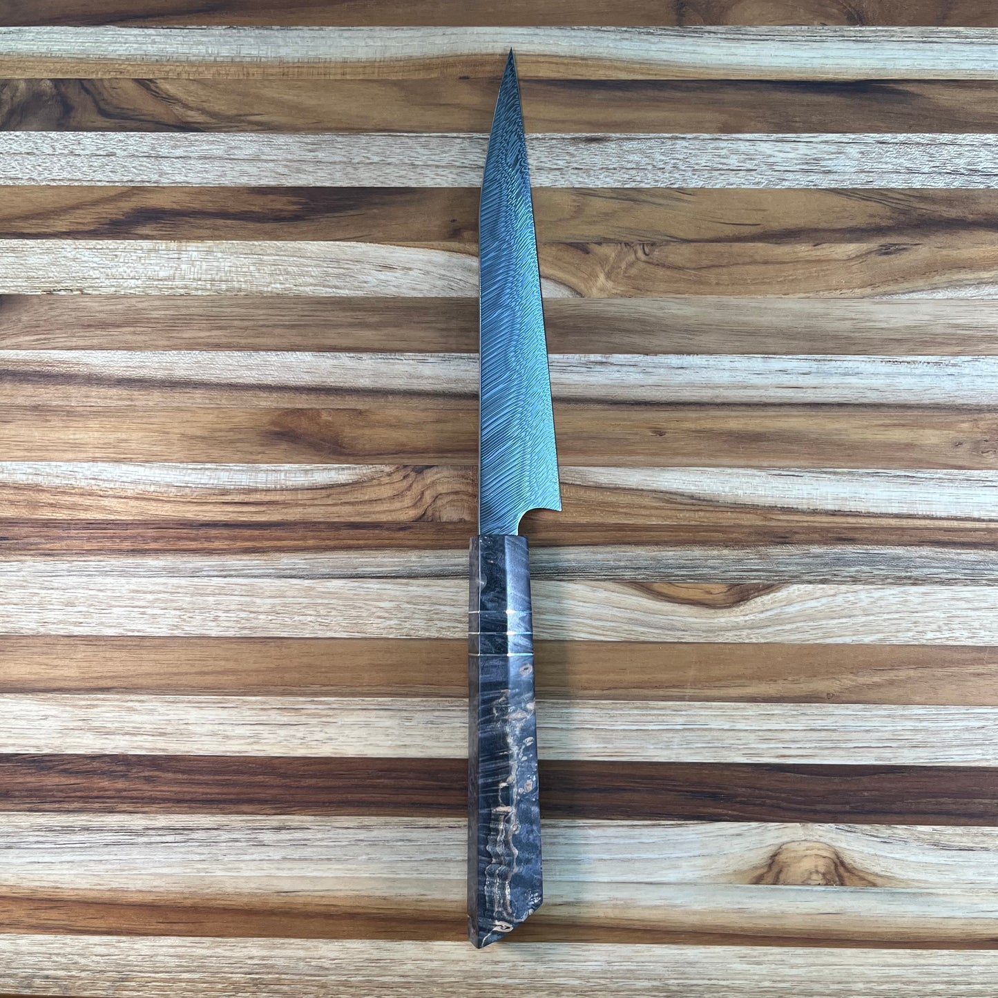 Alfredo Faccipieri Artisanal 165mm (6.5") Petty w/ Damasteel Faifnir Damascus & Gray Maple Handle