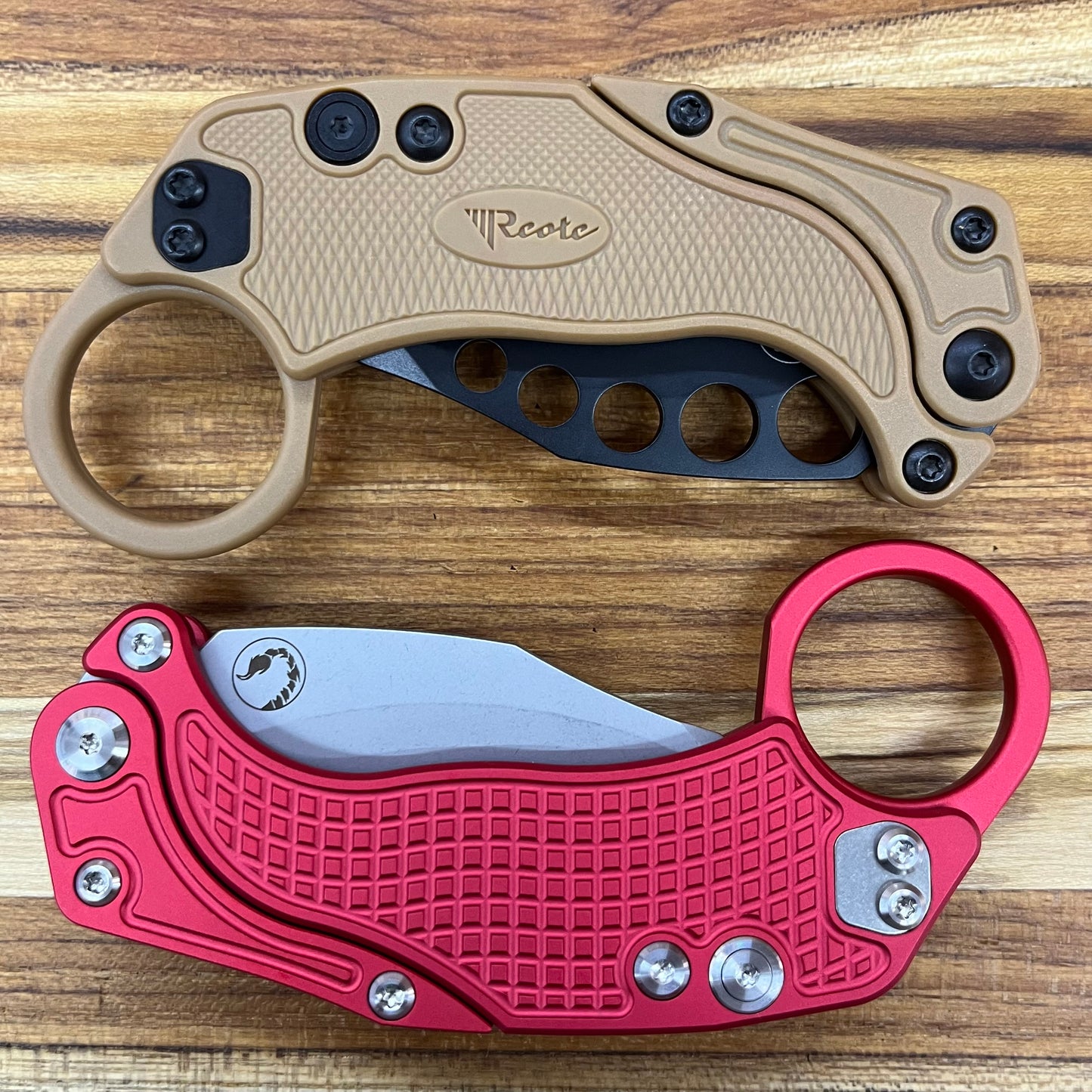 Reate EXO-K 3" Stonewash Red Gravity Karambit w/ Trainer Knife