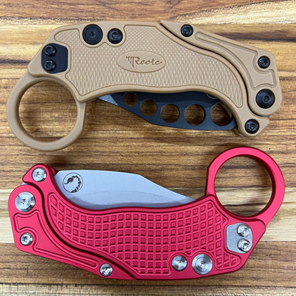 Reate EXO-K 3" Stonewash Red Gravity Karambit w/ Trainer Knife