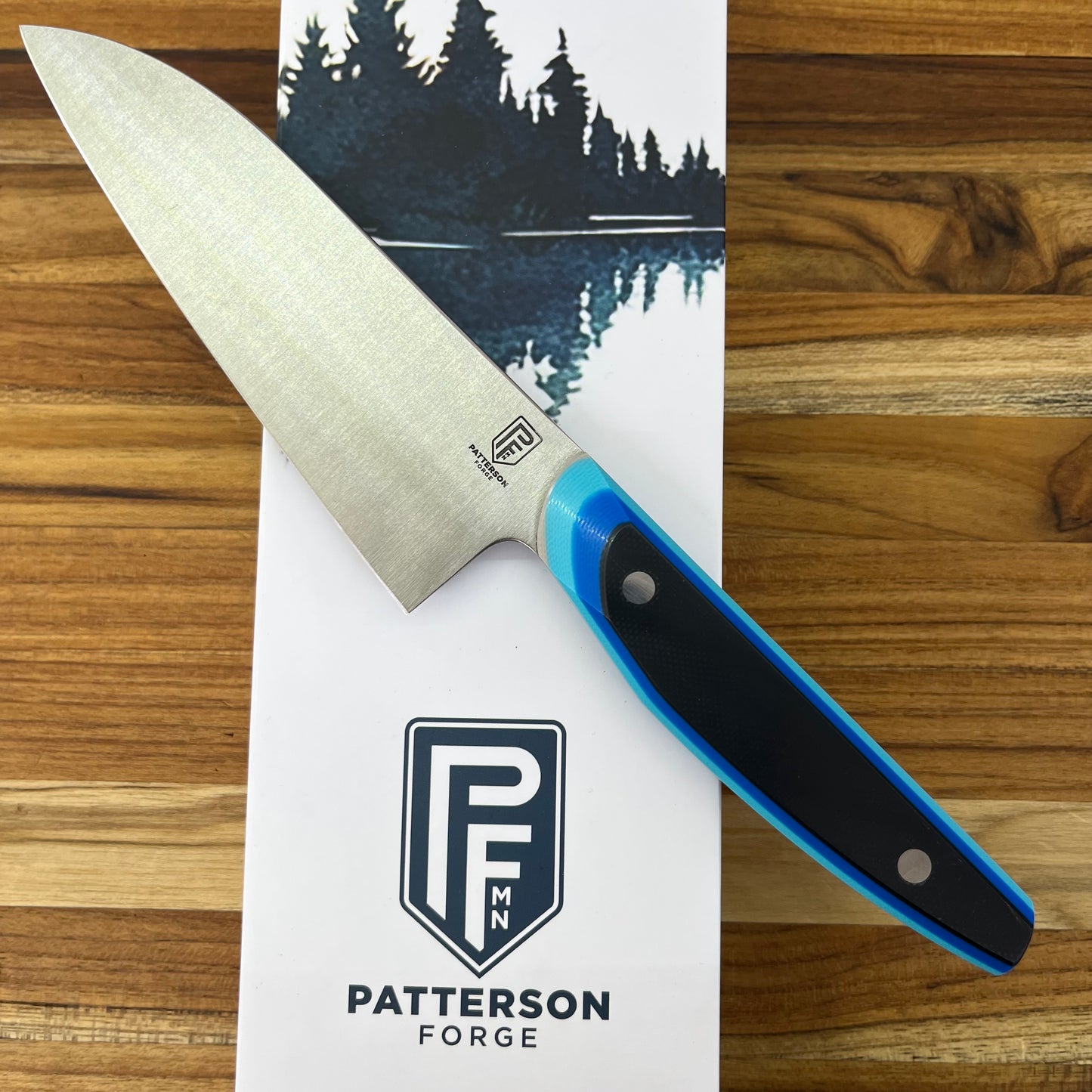 Patterson Forge Semi-Custom 120mm (4.75") Petty w/ Retro Blue TRD G10 Handle