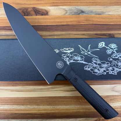 Greg Cimms Blackout Sparrow 220mm (8.5") Chef's Knife w/ Black G10 Handle