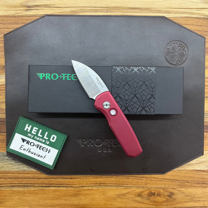 Pro-Tech Runt 5 2" Auto w/ Wharncliffe Blade & Red Aluminum Handle
