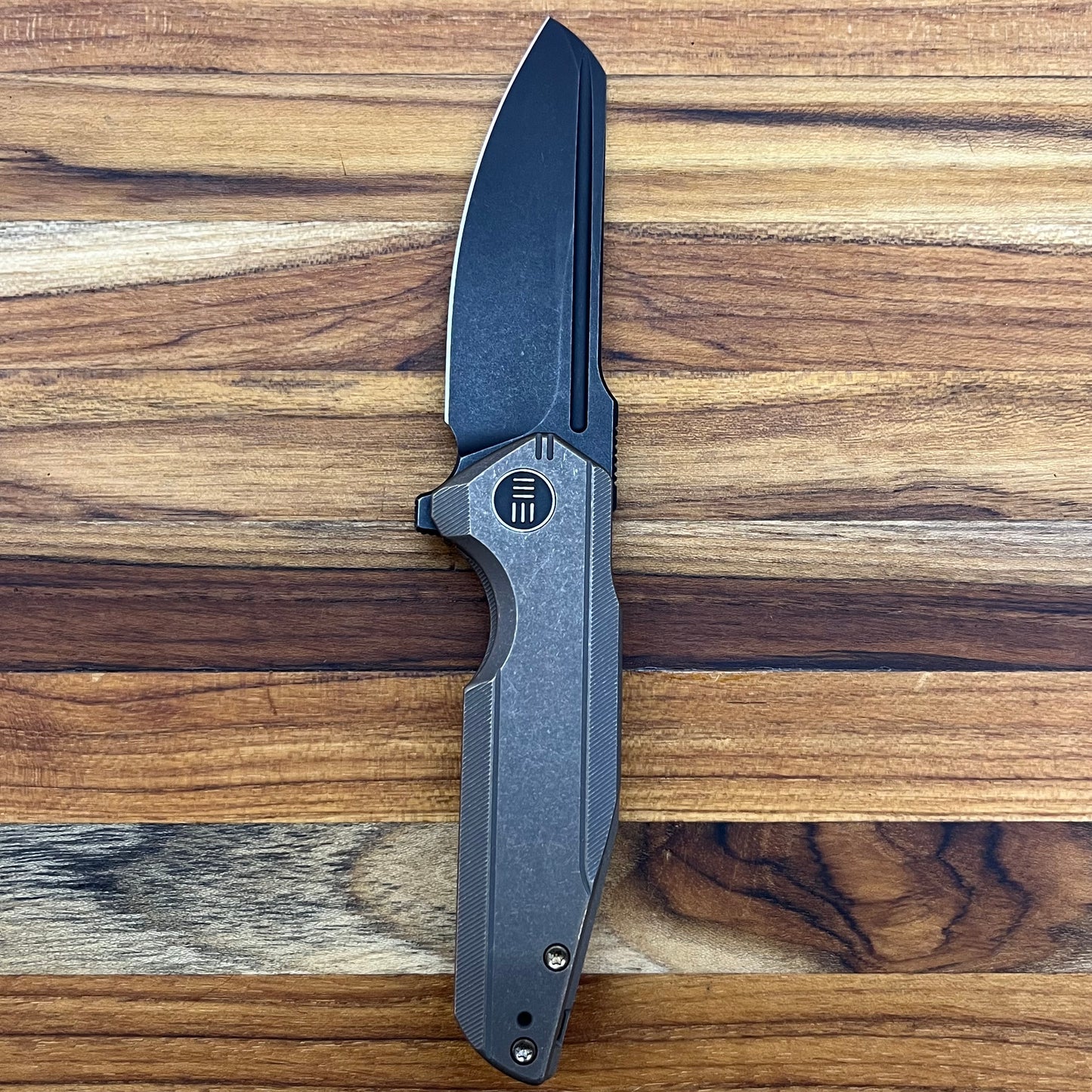 We Knife Starhawk 2.81" Flipping Knife w/ Black Blade & Bronze Titanium Handle