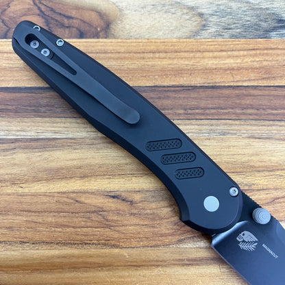 Pro-Tech Avalon 4" Folding Knife DLC Black w/ Knurled Black Aluminum Handle