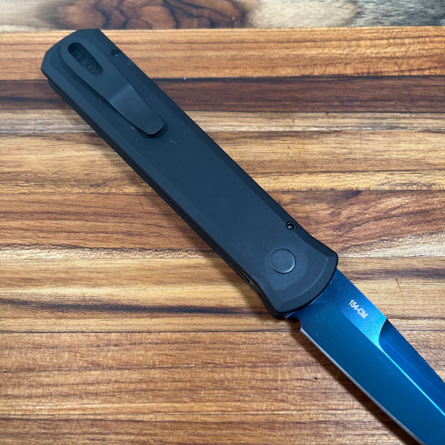 Pro-Tech Godfather 4" Auto w/ Sapphire Blade & Black Aluminum Handle