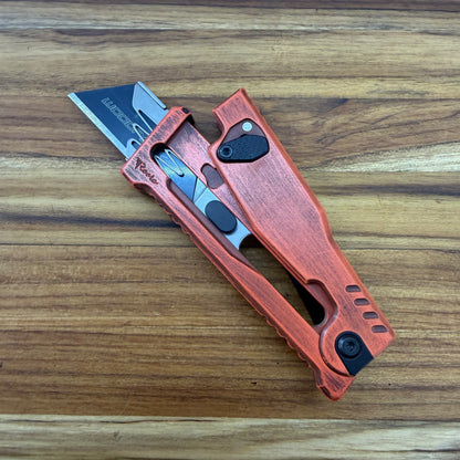 Reate Exo-U Gravity 2.5" Utility Knife w/ Distressed Orange Handle