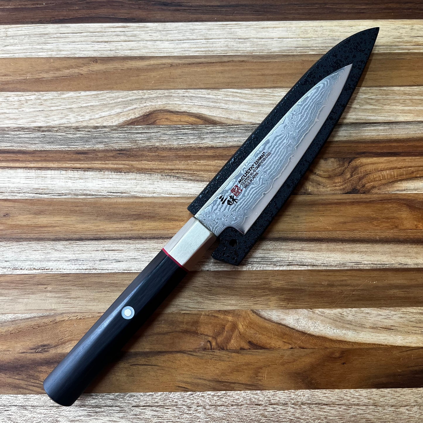 Mcusta Zanmai Black Lacquer 110mm (4.25") Petty Saya w/ Pin