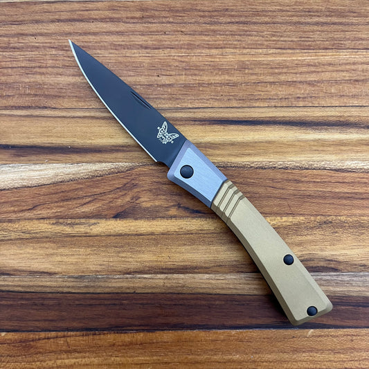 Benchmade Successor Folding Knife w/ Ash Grey & Burnt Brass Aluminum Handle