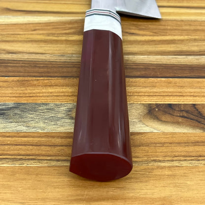 3rd Hill Customs 155mm (6") Bunka w/ Red Wine Resin Handle